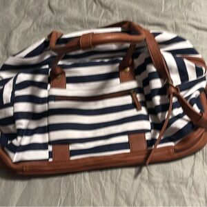 Striped Navy and Brown women’s  Bag